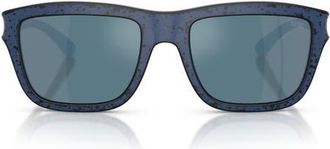 Diesel 55mm Square Sunglasses in Blue Barreling Black/Blue at Nordstrom