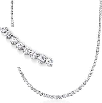 Ross-Simons Graduated CZ Tennis Necklace in Sterling Silver