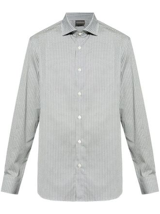 Emporio Armani Camicia con stampa geometrica - Bianco
