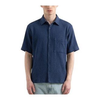 Edmmond Studios Edmmond Studios, Heren, Overhemden, Blauw, Maat: XL Katoen