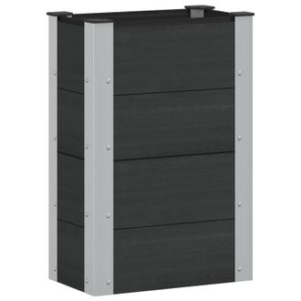 vidaXL Arriate Elevado Negro 50 X 30 X 72 Cm Wpc Y Aluminio Vidaxl