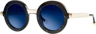 Theo Eyewear Black Popsi Acetate Round Sunglasses