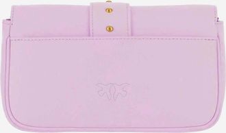 Pinko Womens Love One Pocket Bag Pink Leather Shoulder
