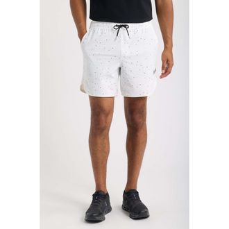 Legends Luka HD 7-Inch Lined Performance Shorts in White-Black Splatter at Nordstrom, Size Xx-Large