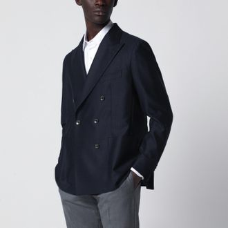 Tagliatore Blue wool double-breasted jacket
