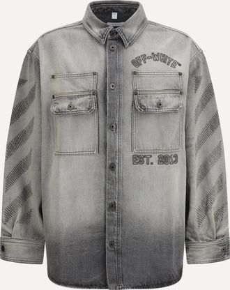 Off-white Diag Military Overshirt in denim Male XL