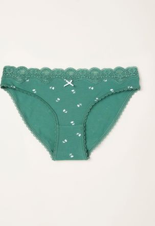 Fat Face FatFace Green Ditsy Floral High Leg Knickers