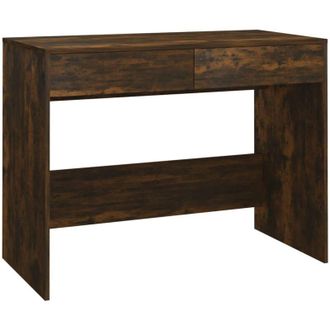 vidaXL Desk Smoked Oak 101x50x76.5 cm Engineered Wood Vidaxl