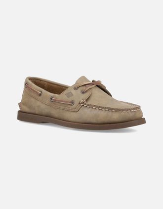 Sperry Top-Sider Mens Sperry Authentic 2 Eye Leather Mens Tan Boat Shoes - Brown