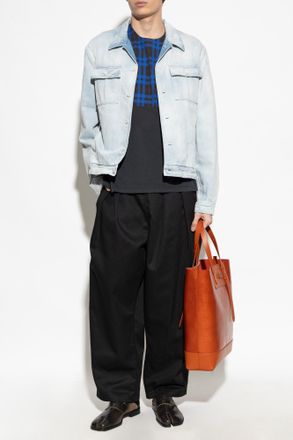 Maison Margiela Denim Jacket With Pockets, Mens, Light Blue