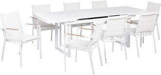 Beliani Garden Dining Set 8 Seater VALCANETTO/BUSSETO Metal White