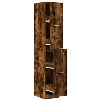 Berkfield Home Apothecary Cabinet&not;Smoked Oak 30x41x174.5 cm Engineered Wood in Brown