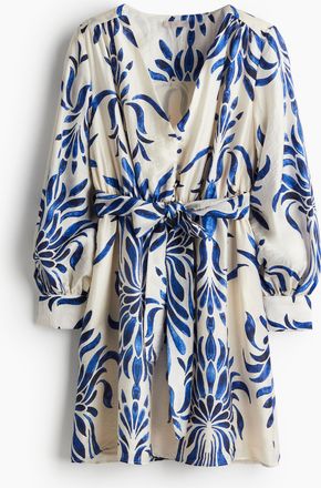 H&M Kleid mit Bindegürtel - Beige