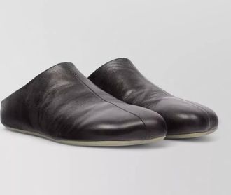 Maison Margiela backless calfskin square toe flat loafers