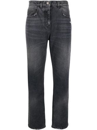 Palm Angels Jeans dritti con effetto vissuto - Grigio