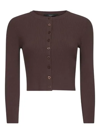 Max Mara ribbed button-fastening cardigan - Brown