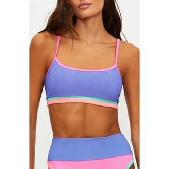 Beach Riot Val Colorblock Bikini Top in Sherbert Shores Colorblock at Nordstrom, Size X-Small