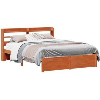 vidaXL Estructura De Cama 2 Pcs Marr&oacute;n Cera Madera De Pino Macizo Vidaxl
