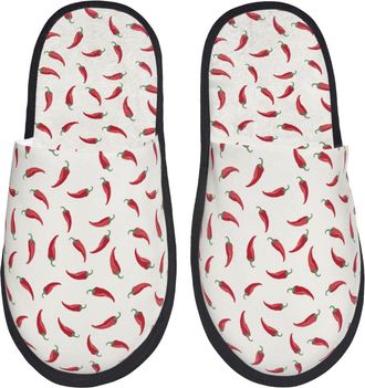 Generic Camping Slippers Chili Warm Slipper Soft Indoor Shoes For Women Spa Bedroom M