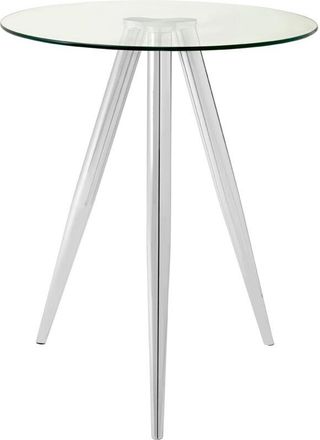 Premier Housewares Interiors By Premier Elegant Round Bar Table, Tripod Base Circular Bar Table, Transparent Top Round High Table For Livingroom