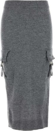Blumarine Gebreide Rok - Dames - Midirokken - Grijs - XS - Rokken