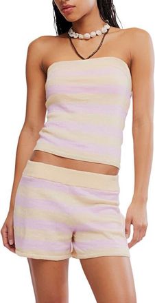Free People Sassa Frass Strapless Top & Shorts Set in Sweetish Combo at Nordstrom, Size X-Large