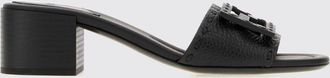 Fendi Sandali mules Baguette in pelle di vitello con monogramma FF e tacco medio