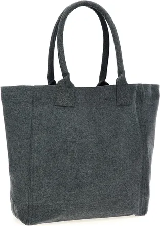 Isabel Marant Logo-Embroidered Canvas Tote Bag - Gray