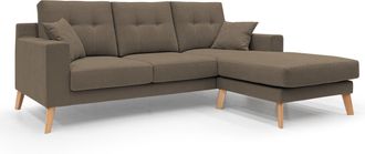 Divani.Store Danish Sof&aacute; Rinconero Moderno Reversible De Tela Suave E Impermeable 237 Cm Marr&oacute;n