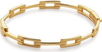 Monica Vinader Signature Link Bangle Bracelet in 18Ct Gold Vermeil at Nordstrom, Size Medium