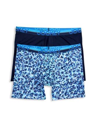 Jockey Big & Tall 2-pk Infinite Cool Performance Boxer Briefs in Placid Petals at Nordstrom, Size 2X Big
