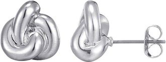 Adornia Adornia Silver Plated Chubby Knot Stud Earrings