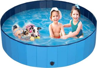 OEM Piscina Plegable Para Perros, Pvc, Antideslizante, 120 X 30 Cm, Azul, Jard&iacute;n