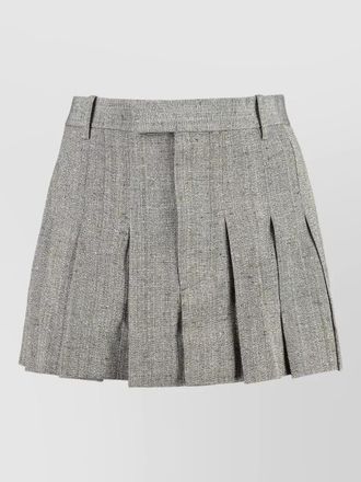 Bottega Veneta pleated mini skirt textured fabric belt loops