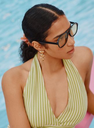 Simons Womens Starfish long triple earrings