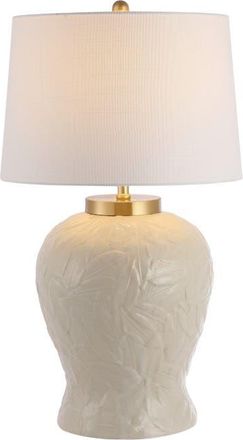 Jonathan Y Designs Regency Palm Leaf 31.5 Ceramic/Metal Bohemian Cottage LED Table Lamp, Cream at Nordstrom