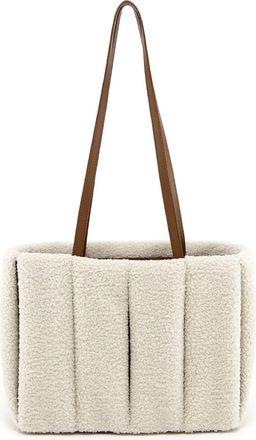Themoir&egrave; Womens Kore Eco Fur Bag In Milk/brown