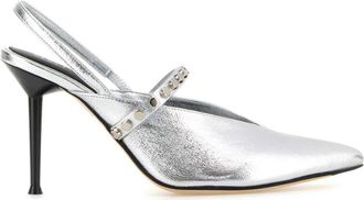 Alexander McQueen Zilveren Leren Revel Pumps Sandalen - Dames - Pumps - Grijs - 40 EU - Leer - Schoenen
