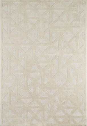 Nazar Rugs Alfombra con relieve gráfico en color crema - 120x160
