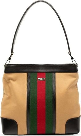 Gucci Pre-owned Tote Bags, female, Brown, Size: ONE SIZE Pre-owned Small Fabric Top Handle Bag