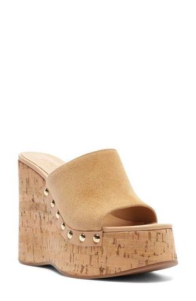 Schutz Dalle Platform Wedge Sandal in Light Wood at Nordstrom, Size 6.5