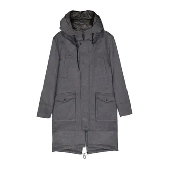 Herno Parkas, male, Gray, Size: XL Cashmere Coat