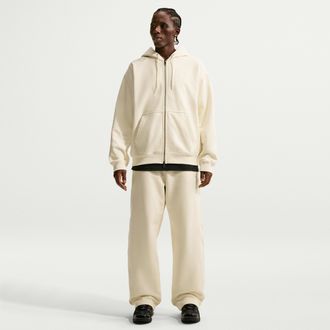 Nike Mens Solo Swoosh Fleece Open-Hem Pants in White | HV1090-113