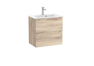 Roca Mueble Compacto 600mm Aleyda 2 Cajones + Lavabo 380mm Beige Madera