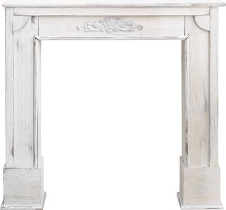 Mobili Rebecca Mobili Rebecca - Rebecca Mobili Marco Chimenea Madera Gris Estilo Decapado 100x105x21
