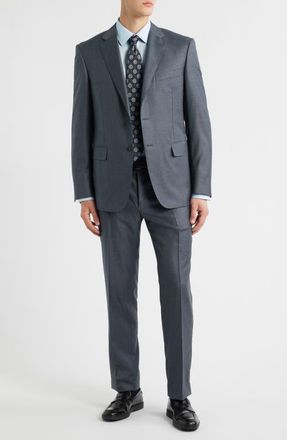 Canali Siena Regular Fit Light Blue Glen Check Super 150s Wool Suit at Nordstrom, Size 43 Us