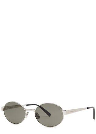 Saint Laurent Round-frame Womens Designer Sunglasses - Silver - One Size