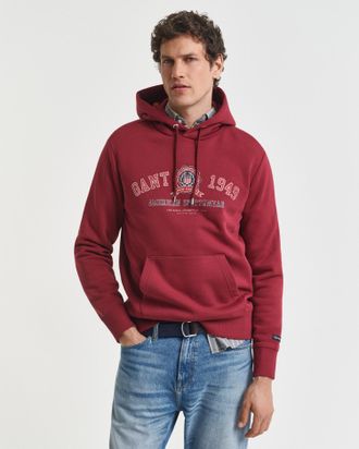 GANT Men Crest Graphic Hoodie (L) PLUMPED RED