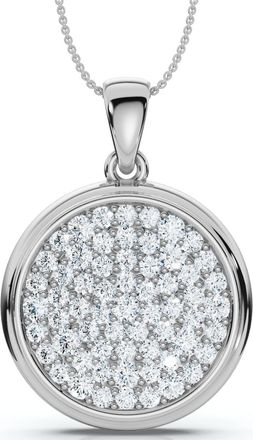 Pompeii3 91Ct Pave Diamond Andrea Medallion Charm 18 Necklace 1 Tall