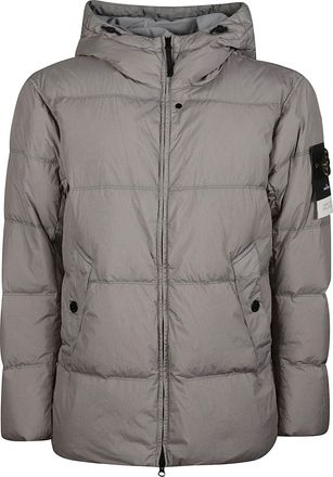 Stone Island RDS Quilted Grey Hooded Down Jacket